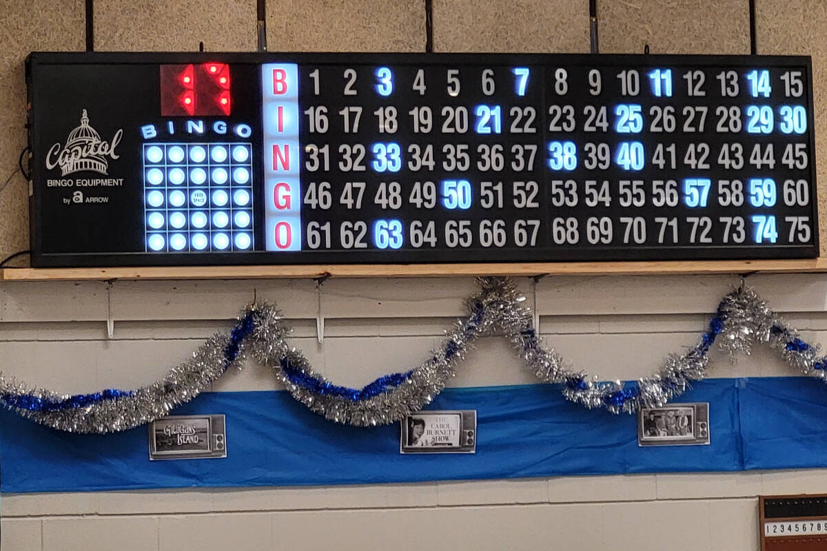 No problem if you miss a number during the Vernon Winter Carnival Bingo Marathon, held Tuesday, Feb. 7, at the Halina Activity Centre. Just check the big board at either end of the room. (Roger Knox - Morning Star)