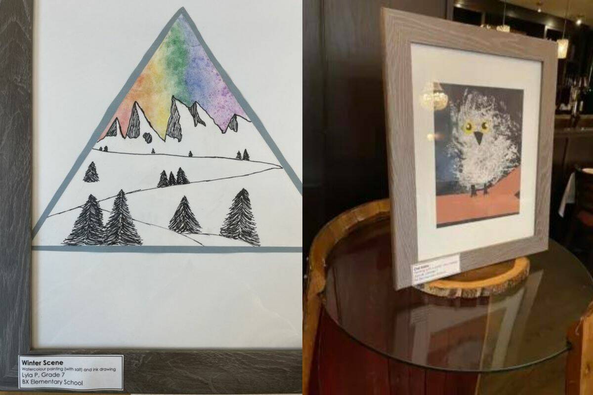 Artwork from students at BX Elementary will be available to view around numerous establishments in Vernon. The art pictured (left) is from Lyla P, Grade 7 student.