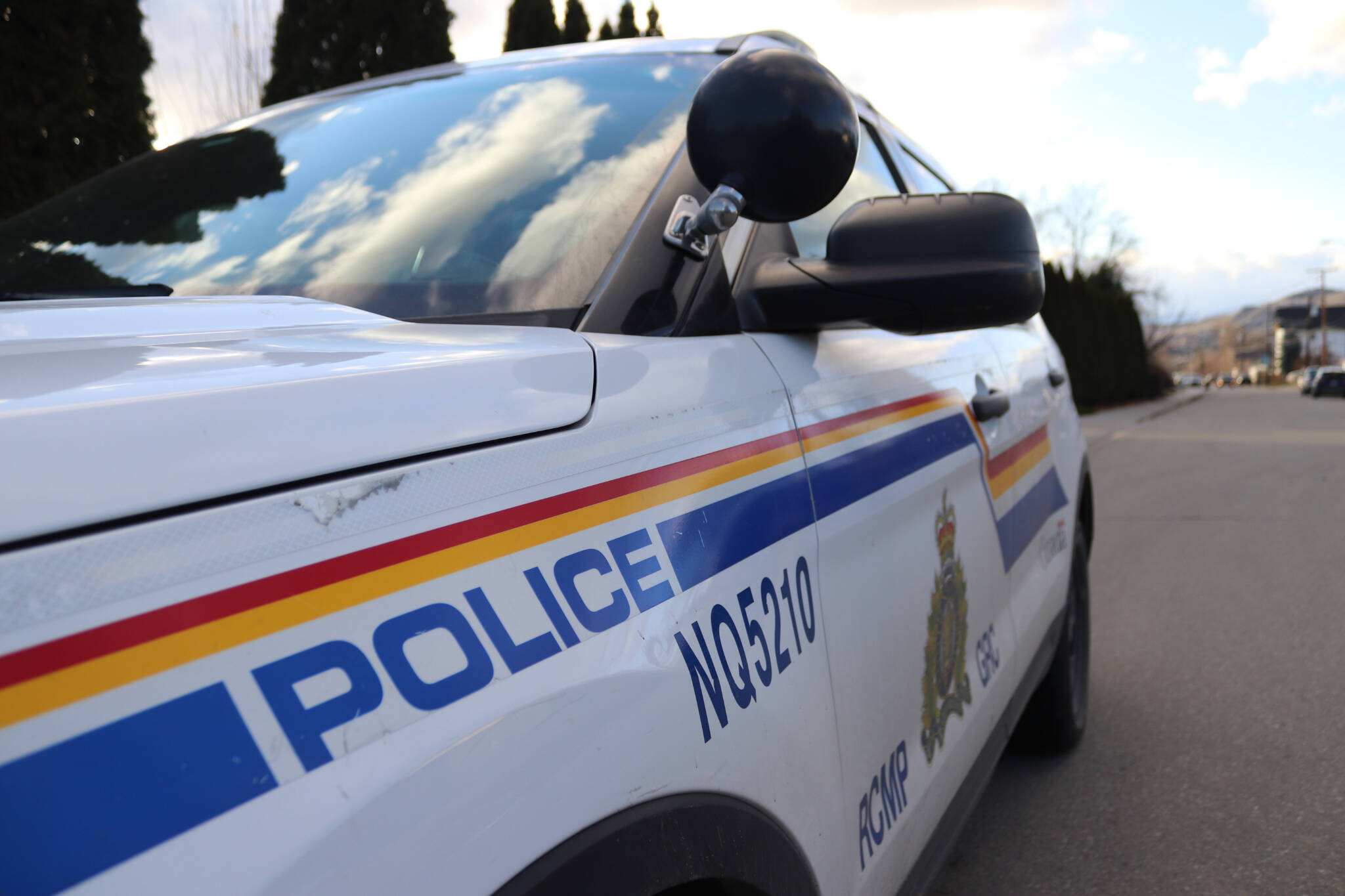 A woman in a vehicle suffering a mental health crisis was apprehended after ramming into police vehicles Wednesday, Feb. 8, 2023. Police say she was transported to hospital before injuring herself or anyone else. (Brendan Shykora - Morning Star)