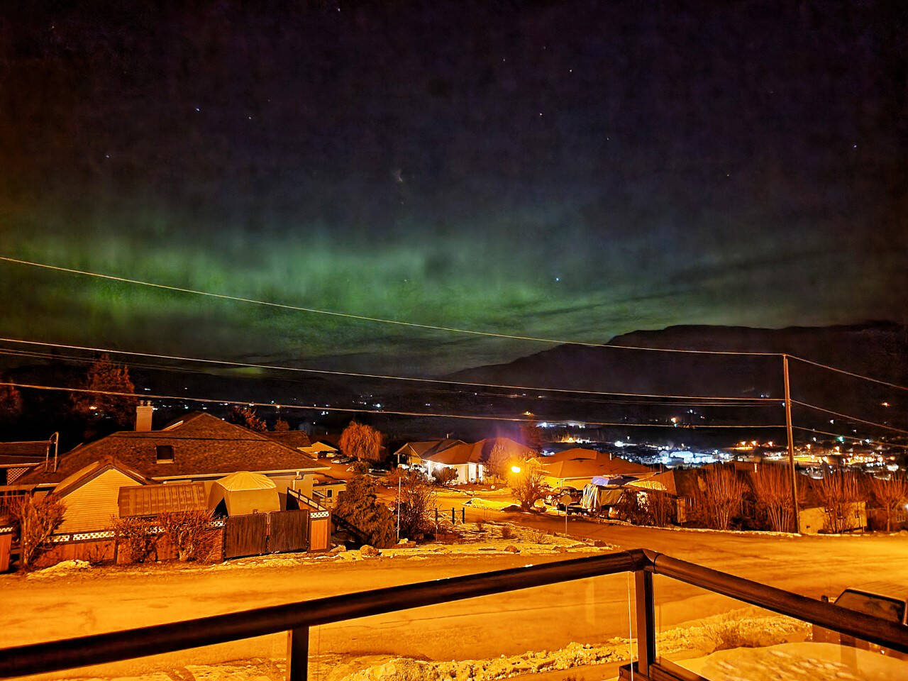 Northern Lights are captured over Enderby Feb. 14. (Laura Madhok photo)