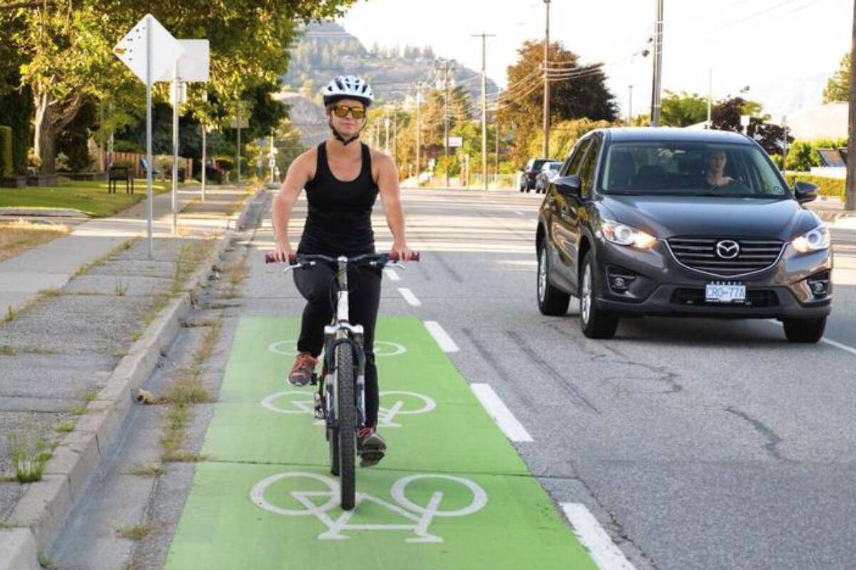 Penticton was been awarded a $500,000 grant from the provincial government for its lake-to-lake bike lane. (Photo- City of Penticton)