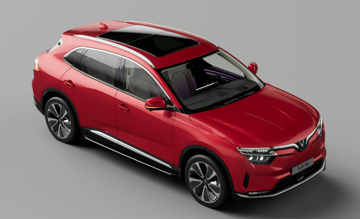 The VF 8, designed by Pininfarina of Italy, is a handsome five-passenger midsize utility vehicle that’s about 13 centimetres longer and five centimetres wider than the Honda CR-V. PHOTO: VINFAST