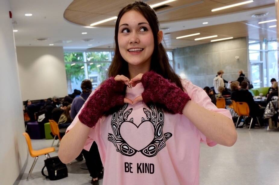 Koyah Morgan, 17, says her winning design was inspired by praying hands in Indigenous culture. (Nora O’Malley photo)