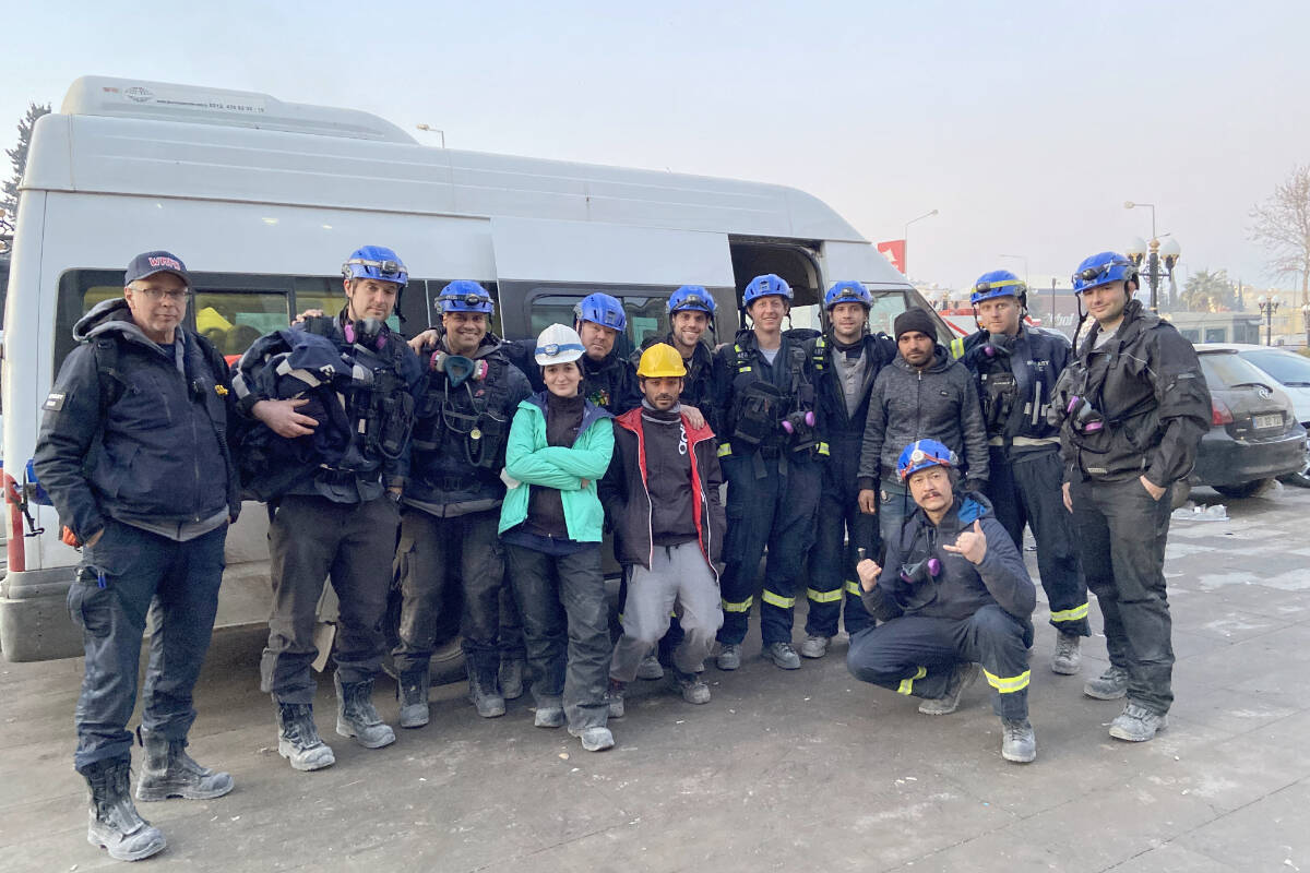 White Rock deputy fire Chief Norm MacLeod (left) travelled to Turkey with Burnaby Urban Search and Rescue, following the devastating 7.8-magnitude earthquake that struck on Feb. 6, 2023. (Contributed photo)