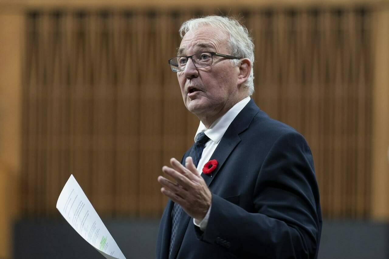 President of the Queen’s Privy Council for Canada and Emergency Preparedness Minister Bill Blair rises during Question Period, Monday, October 31, 2022 in Ottawa. Canada’s overworked disaster assistance program is being overhauled so in the future recovery projects are only eligible for aid if they take the need to adapt to climate change into account. THE CANADIAN PRESS/Adrian Wyld