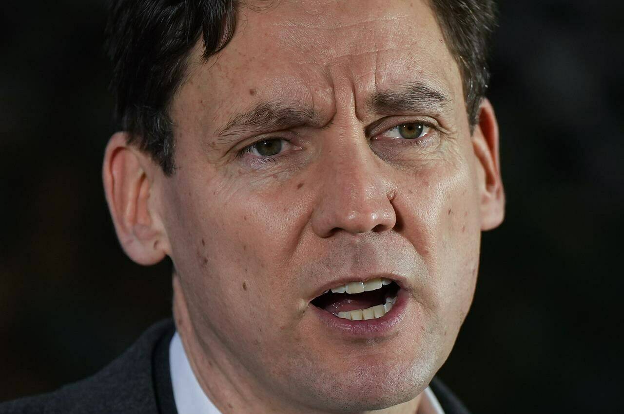 B.C. Premier David Eby makes an announcement in Burnaby, B.C. on Thursday, January 12, 2023. THE CANADIAN PRESS/Darryl Dyck