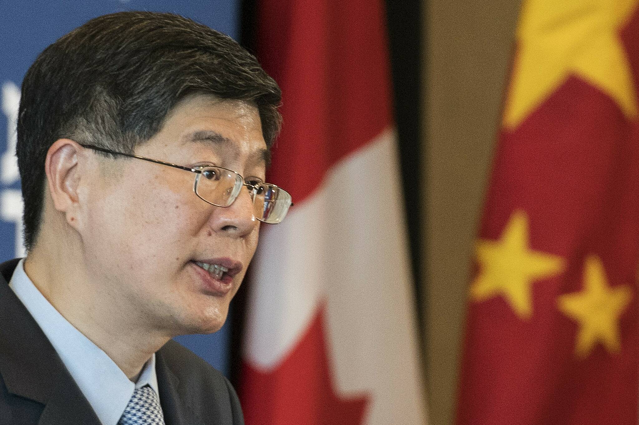 Chinese ambassador to Canada Cong Peiwu speaks during a luncheon in Montreal, Thursday, December 5, 2019. THE CANADIAN PRESS/Graham Hughes