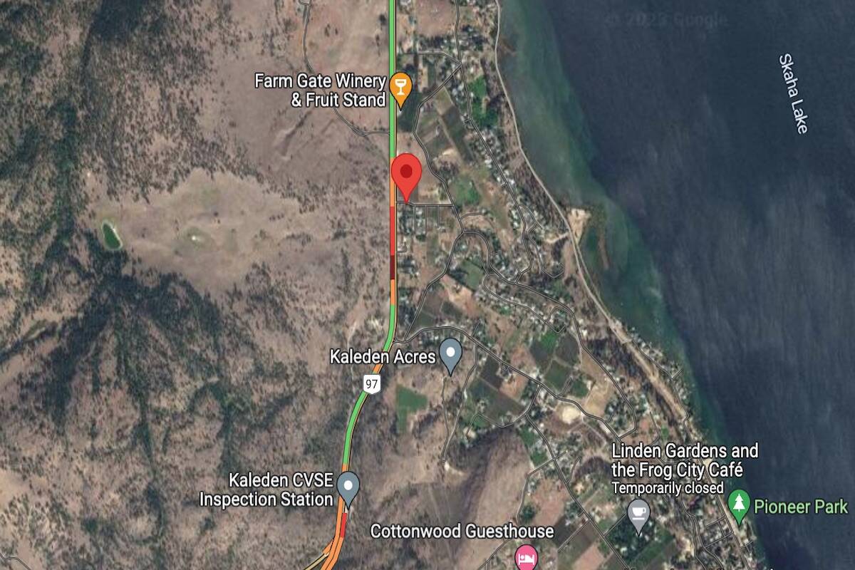 Highway 97 is closed in Kaleden because of a vehicle incident. (Google Maps)