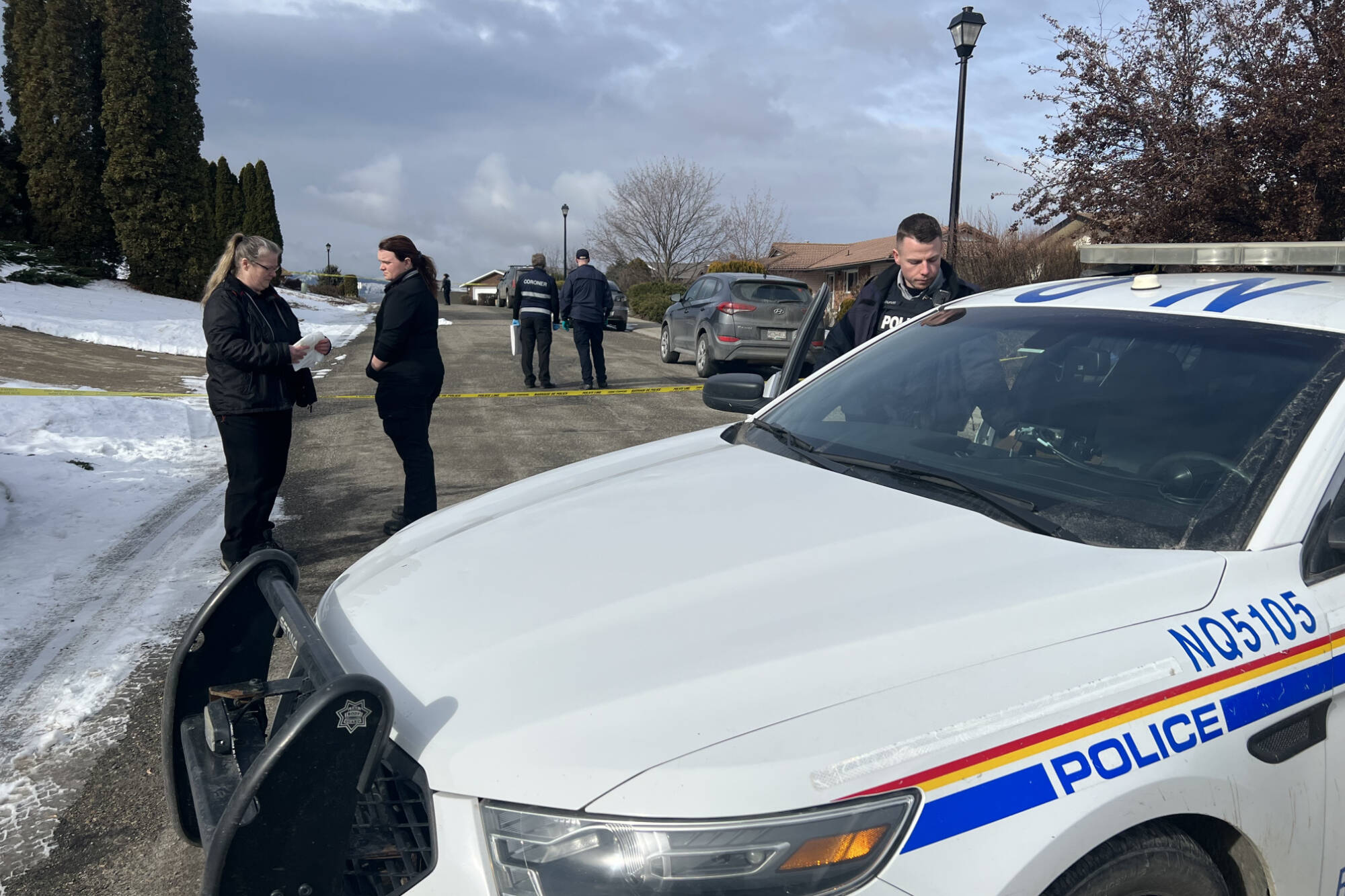 Vernon North Okanagan RCMP are investigating after a body was discovered on 15th Avenue. (Brendan Shykora - Morning Star)
