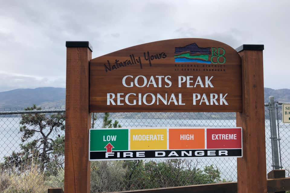 The Goats Peak Regional Park sign. (File photo)