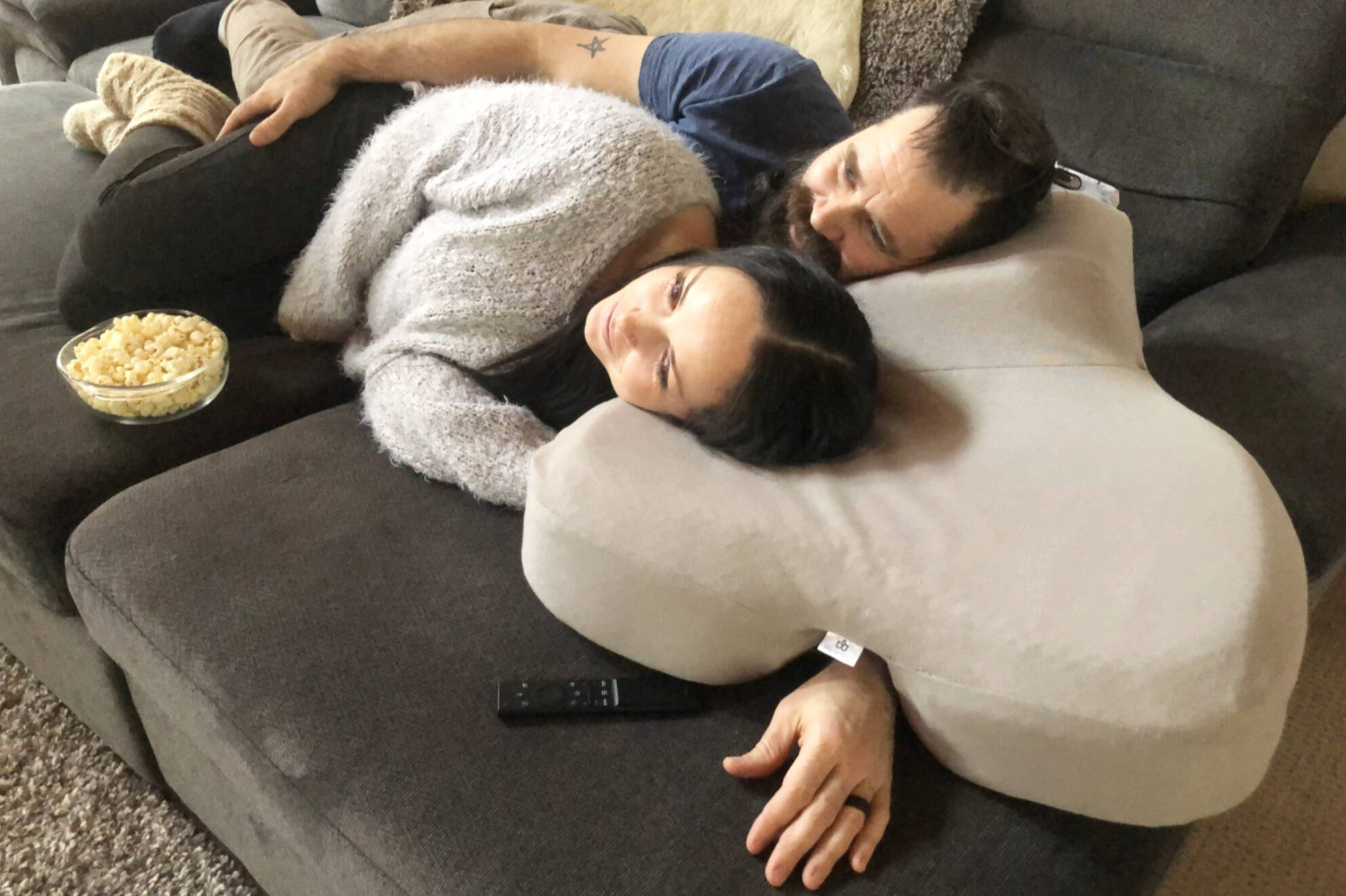 Brodie Wilkinson is the inventor of the Big Spoon Pillow, which helps users spend comfortable cuddle time together. (Contributed)