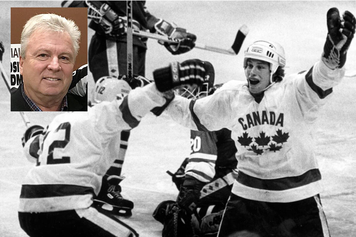Ronnie Paterson (inset) was a member of the Canadian men’s national hockey team that competed at the 1980 Olympics in Lake Placid, N.Y. The White Rock Whalers owner is a B.C. Hockey Hall of Fame Class of 2023 inductee. (The Canadian Press photo)