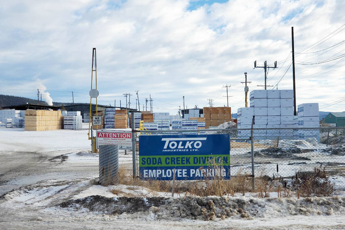 Things are quiet at Tolko Industries Soda Creek Division in Williams Lake where operations are curtailed for the month of January. (Monica Lamb-Yorski photo - Williams Lake Tribune)