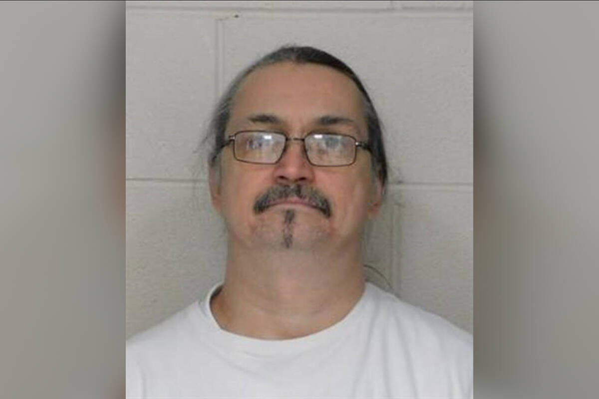 Vernon North Okanagan RCMP are searching for Robin Bousquet, 47, wanted on a Canada-wide warrant for probation breach. He should be considered violent and not be approached. (RCMP photo)