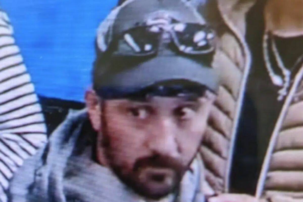 This airport surveillance camera image released in an FBI affidavit shows alleged suspect Marc Muffley at Lehigh Valley International Airport in Allentown, Pa., on Monday, Feb. 27, 2023. Muffley was arrested Monday after an explosive was found in a bag checked onto a Florida-bound flight, federal authorities said. (FBI via AP)