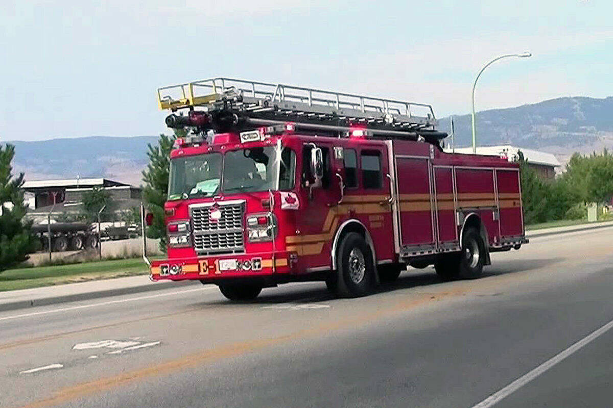 The Kelowna Fire Department responded to a grass and bush fire in downtown Kelowna around 7:15 p.m. Friday, March 3, 2023. (File photo)