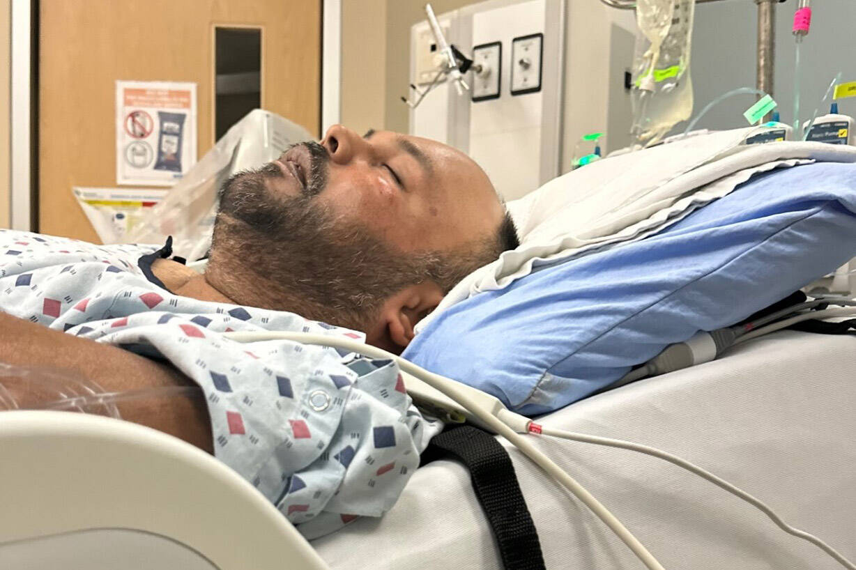 Kris Mallisetty was paralyzed from the neck down during surgery on his spine on Jan. 27. Because he doesn’t qualify for Persons With Disability funding, a friend has set up a fundraiser to help pay for the costs of making his home wheelchair-accessible. (Leah Gray photo)