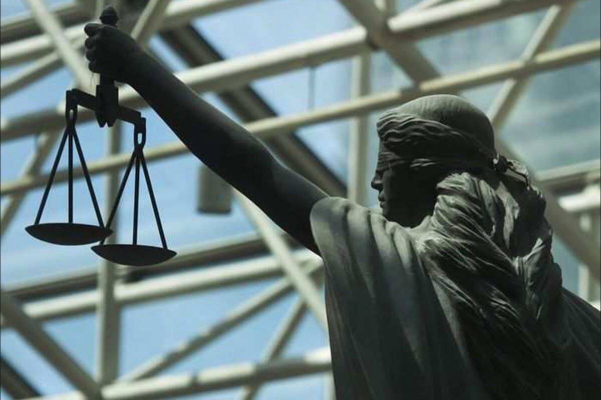 Scales of justice at Vancouver law courts. (File photo)