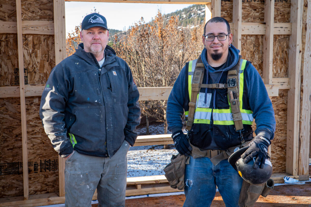 Cory Petty of Cory Petty Construction (left), has filled multiple job positions through the Rural and Northern Immigration Pilot (RNIP) project, including carpenter Luiz Fernando de Paula from Brazil. (Contributed)