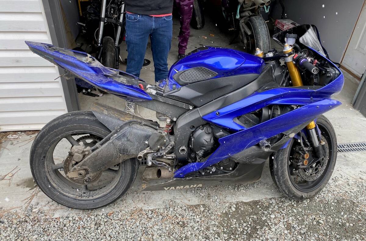 This blue Yamaha motorcycle has been taken off the streets by West Kelowna RCMP. (Submitted)