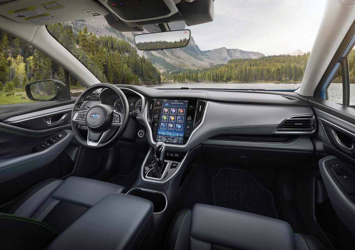 The Outback’s interior is elegant and roomy, especially when it comes to width. The shift lever operates a continuously variable transmission. PHOTO: SUBARU