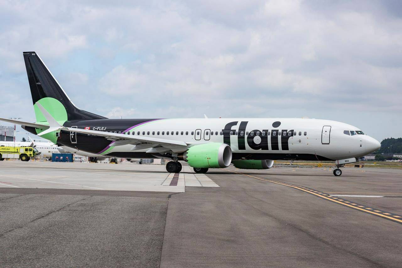 Flair Airlines. (Photo via The Canadian Press)