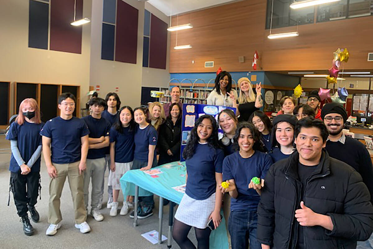Volunteers from Semiahmoo Secondary school are pictured on the school’s Mental Health Day, which students and counsellors brought back after a pandemic-related hiatus. (Contributed photo)