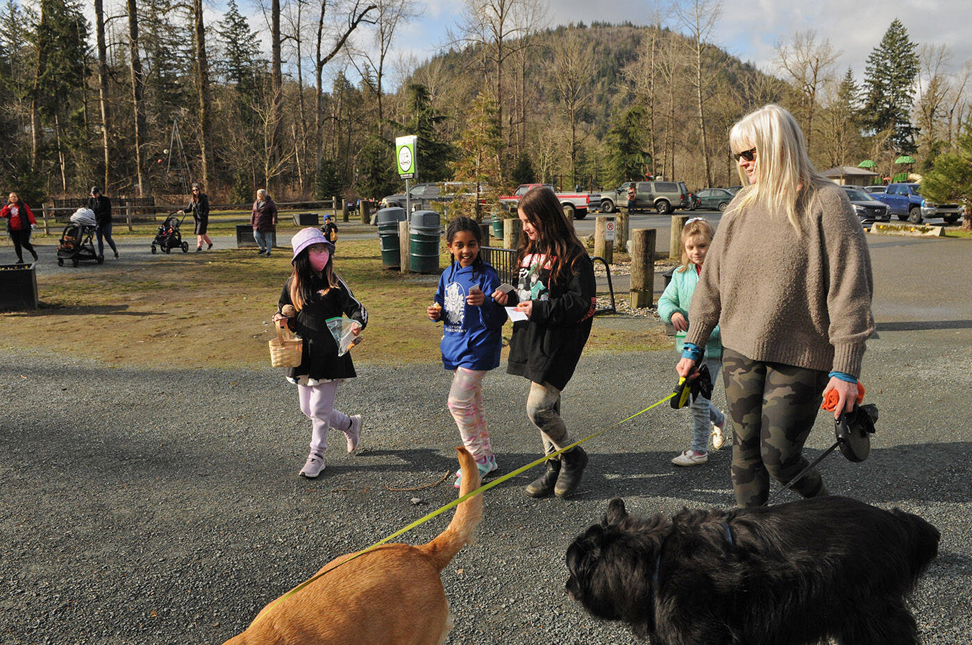 Kids from Watson Elementary prepare to buy a stranger a coffee at Vedder Park during Watson Elementary’s Kindness Project on Wednesday, March 15, 2023. (Jenna Hauck/ Chilliwack Progress)