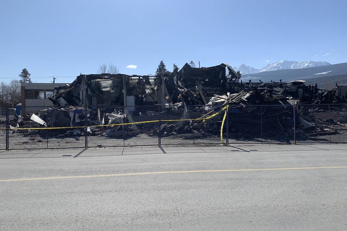 What is left of the Golden courthouse after a fire ripped through the building on March 13. Photo taken Monday March 20. (Image/ Laura Larose)