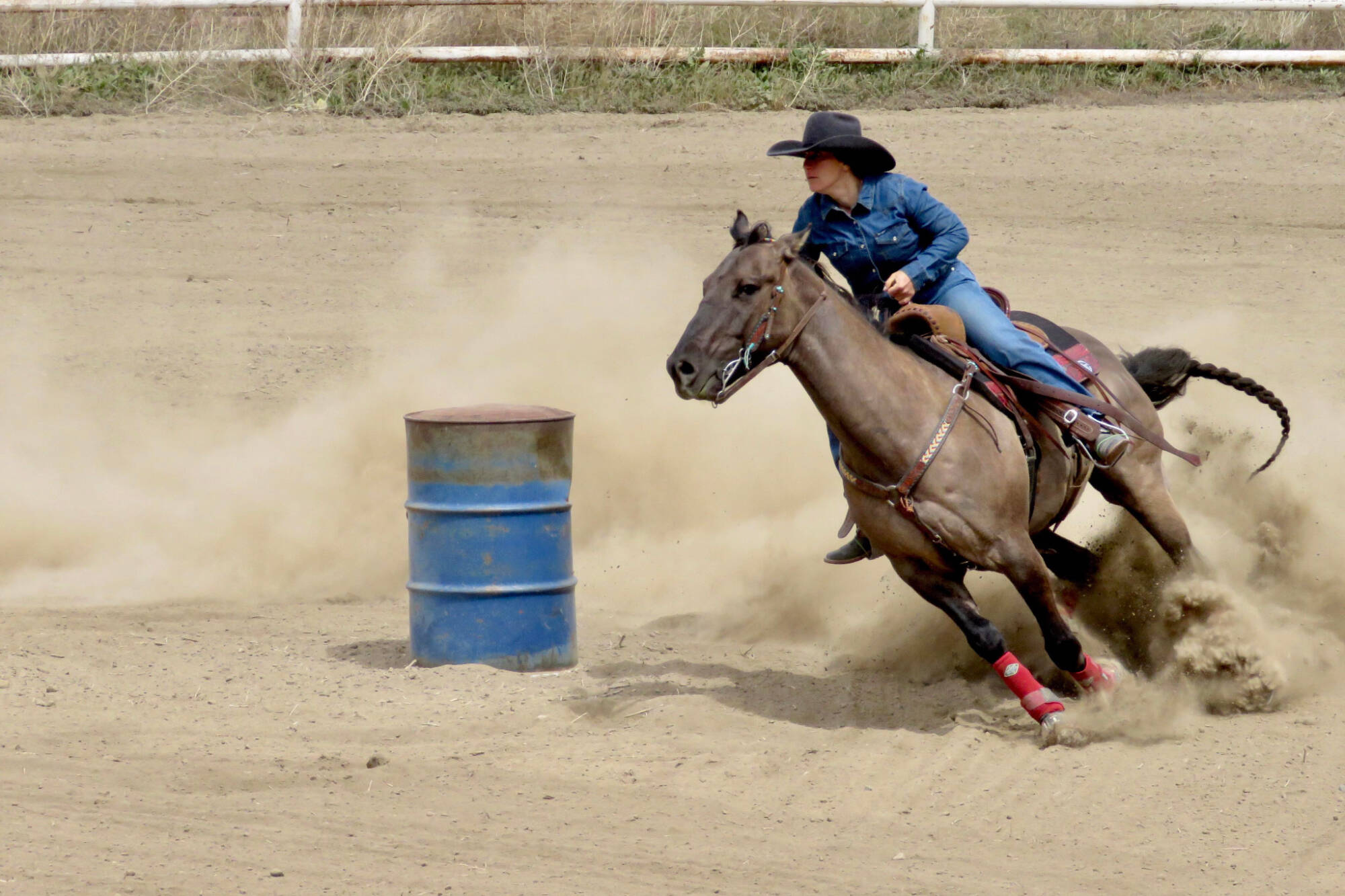 The Keremeos Elks hosted barrel racing at the rodeo grounds on Victoria Day. Guests got to take in the amazing speed and agility of horse and rider. (Susan Chaworth-Musters photo)