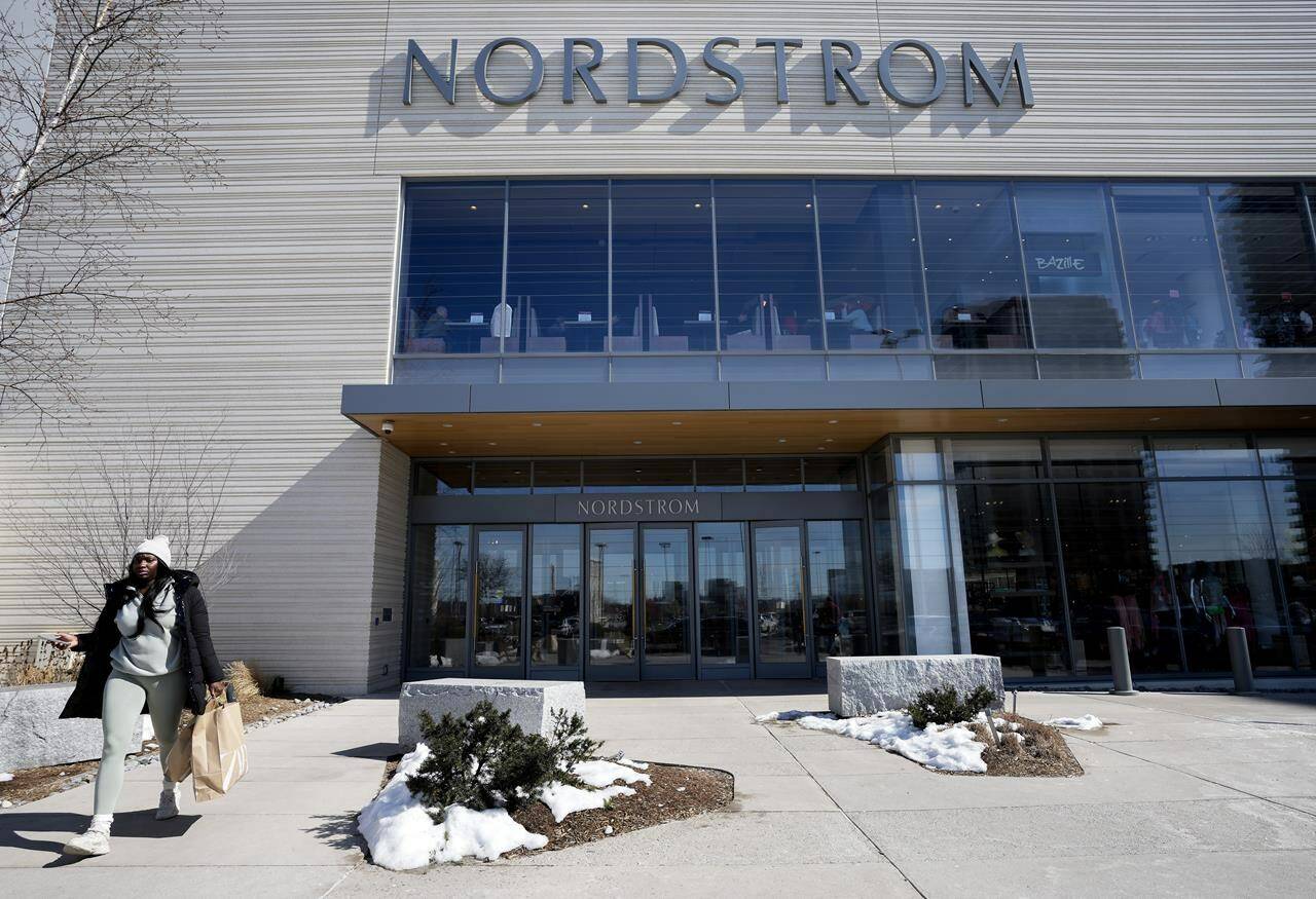 A Nordstrom department store is shown at Sherway Gardens in Toronto on Thursday, March 9, 2023. THE CANADIAN PRESS/Nathan Denette
