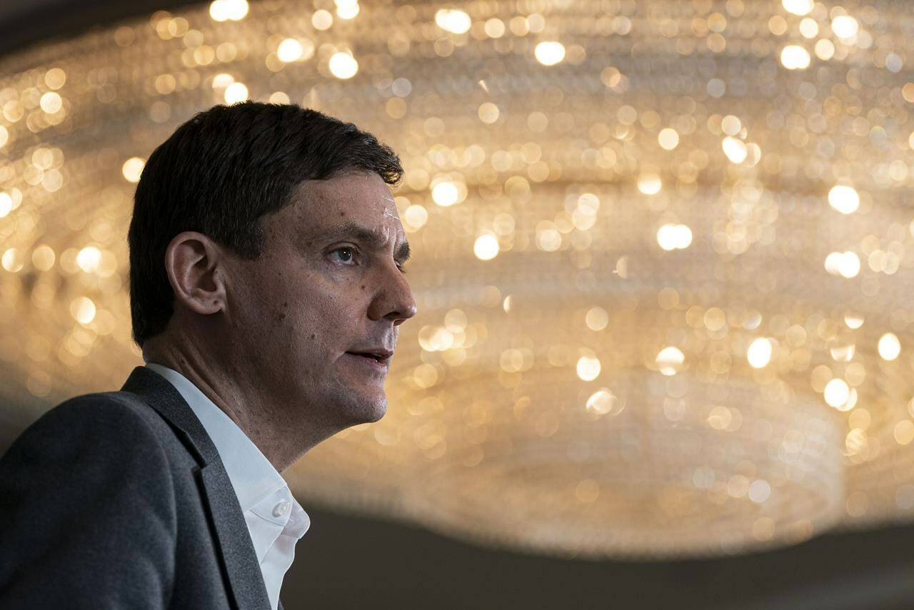 BC Premier David Eby speaks during a press conference in Vancouver, Tuesday March 14, 2023. THE CANADIAN PRESS/Rich Lam
