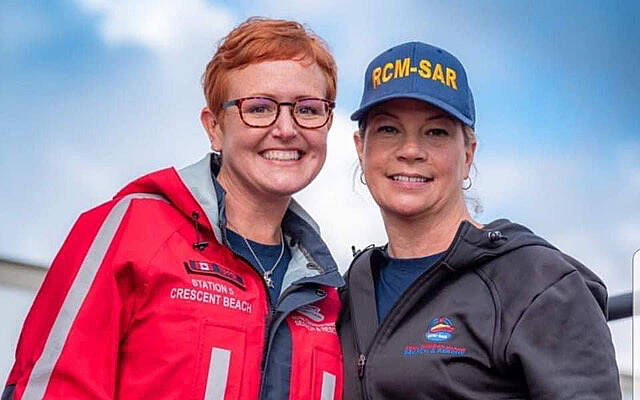 Rona Tepper and Kristen Gribble are among six women who are active RCMSAR5 Crescent Beach crew members, out of a total 28. Tenures of the women range from eight months to 7.5 years. (Contributed photo)