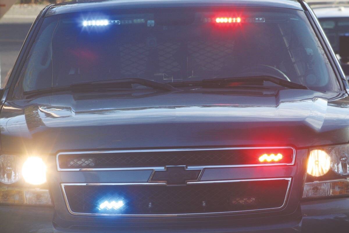 About a dozen police vehicles, marked and unmarked, were seen speeding east on Highway 1 through the Shuswap in the early afternoon of March 21, 2023. (File photo)
