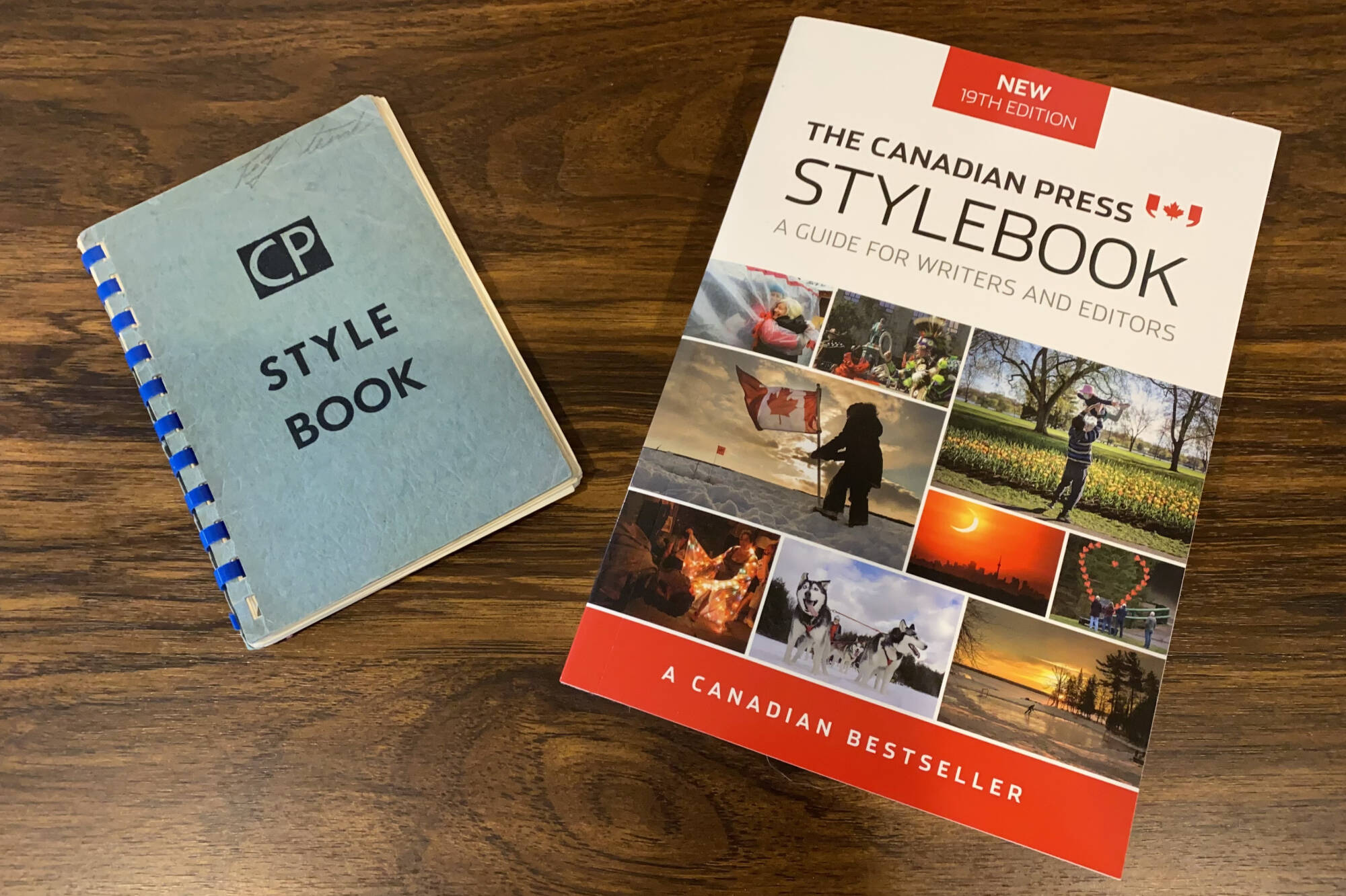 At left is the CP Style Book from 1957. At right is the 19th edition of the Canadian Press Stylebook from 2021. Canadian Press style is used by most English-language newspapers and media outlets in Canada. While details have changed, the principles in these books have remained consistent. (John Arendt - Summerland Review)