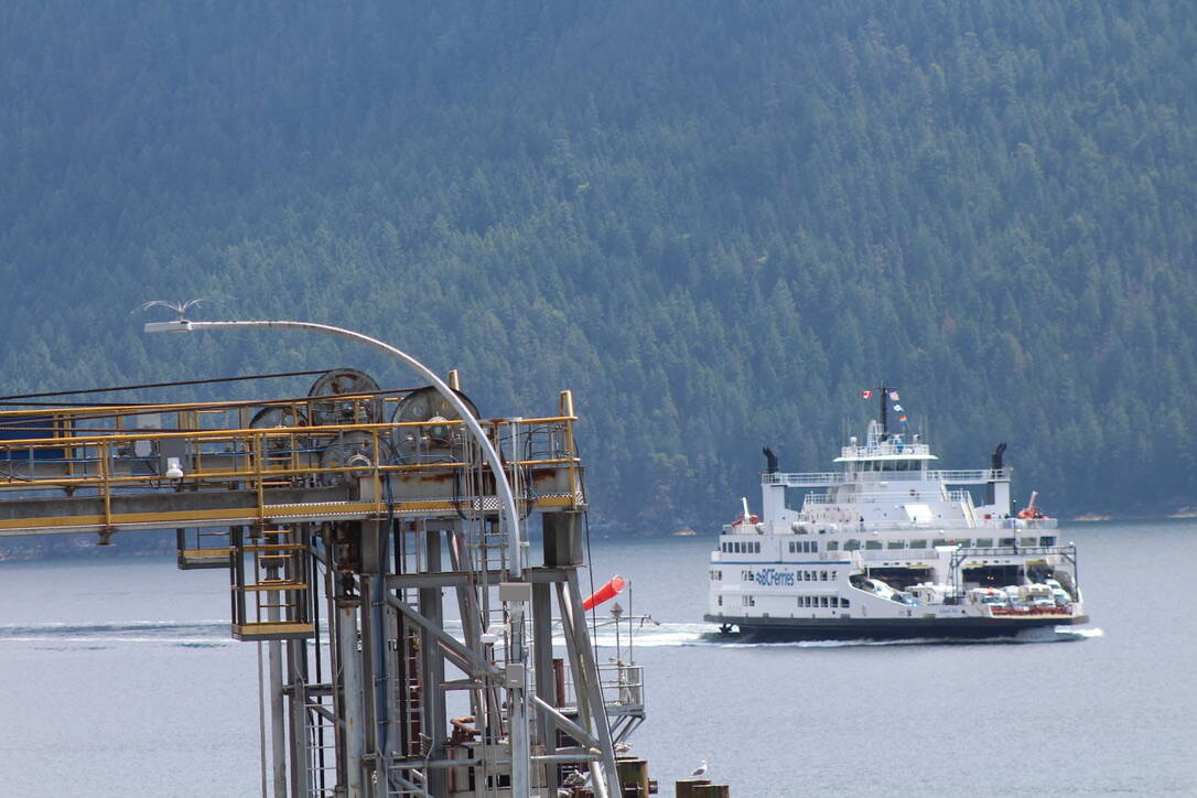 A BC Ferries vessel approaches the Saltery Bay terminal on the Sunshine Coast. (John McKinley file)